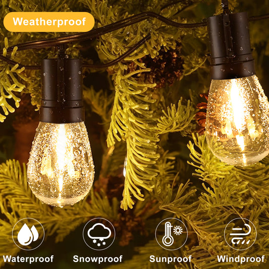 Spacelumen 15M LED Outdoor String Lights Patio Dimmable Hanging Light with Remote, Waterproof Shatterproof Edison Bulbs, 3 Modes Outside Lighting Connectable for Garden Porch Backyard Balcony Deck
